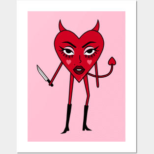 Killer Devil Cute Heart nancyvheart Posters and Art